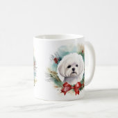 マルチーズクリスマスリースフェスティバルカップ コーヒーマグカップ (正面右)