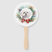 マルチーズクリスマスリースフェスティバルカップ ハンドファン (正面)