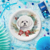 マルチーズクリスマスリースフェスティバルカップ ペーパープレート (パーティー)