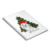 マルチーズクリスマス、クリスマスマルチーズドッグサンタハット ノートブック (右側)