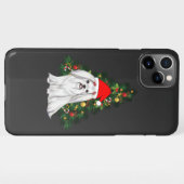 マルチーズクリスマス、クリスマスマルチーズドッグサンタハット iPhoneケース (裏面横)