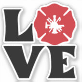 マルチーズクロスとスクランブルでFIRE LOVE シール (正面)