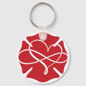 マルチーズクロスとハートおよび無限大シンボル[MH8] キーホルダー (裏面)
