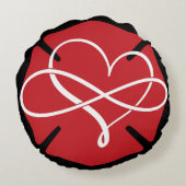 マルチーズクロスとハートおよび無限大 ラウンドクッション (裏面)