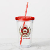 マルチーズクロスパーソナライズされたファイター アクリルタンブラー (裏面)