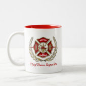 マルチーズクロスパーソナライズされたファイター ツートーンマグカップ (左)