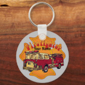 マルチーズクロスファイヤートラック消防士キーチェーン キーホルダー (正面)