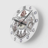 マルチーズクロス消防カスタム士 ラウンド壁時計 (傾斜)