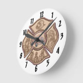 マルチーズクロス消防クロック ラウンド壁時計 (傾斜)