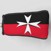 マルチーズクロス&マルタ国旗のゴルフカバー/クラブ ゴルフヘッドカバー (正面)