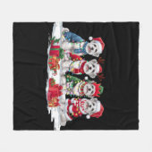 マルチーズサンタハット〔雄ジカの〕枝角小妖精や小人クリスマスライト フリースブランケット (正面(横))