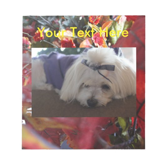 マルチーズシーズン葉ズデザイン ノートパッド (正面)