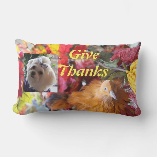 マルチーズシーズン葉ズデザイン ランバークッション (正面)