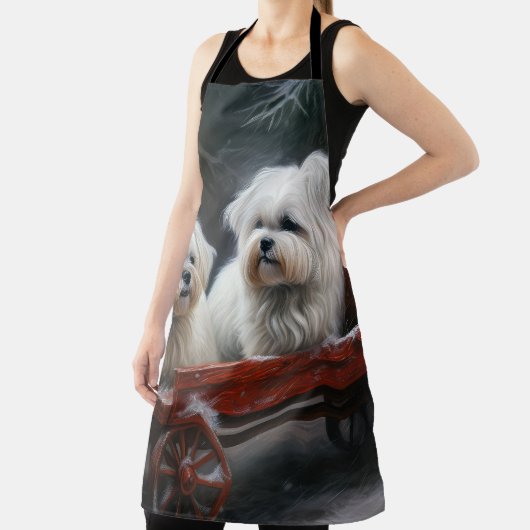 マルチーズスノウリースレイクリスマスデコール エプロン (インサイチュ)