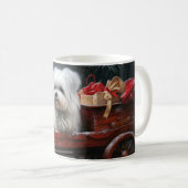 マルチーズスノウリースレイクリスマスデコール コーヒーマグカップ (正面右)