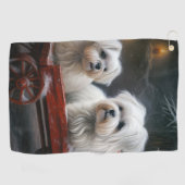 マルチーズスノウリースレイクリスマスデコール ゴルフタオル (横)