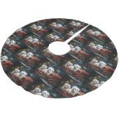 マルチーズスノウリースレイクリスマスデコール ブラッシュドポリエステルツリースカート (アングル)