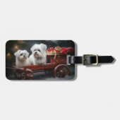 マルチーズスノウリースレイクリスマスデコール ラゲッジタグ (正面横)