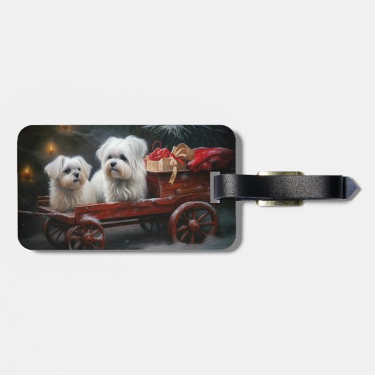 マルチーズスノウリースレイクリスマスデコール ラゲッジタグ (裏面横)