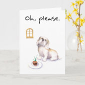 マルチーズデザートおもしろい-誕生日カード カード (黄色い花)