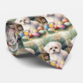 マルチーズドッグとイースターエッグホリデイ ネクタイ (ロール)