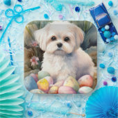 マルチーズドッグとイースターエッグホリデイ ペーパープレート (パーティー)