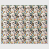 マルチーズドッグとイースターエッグホリデイ ラッピングペーパー (フラット)