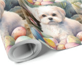 マルチーズドッグとイースターエッグホリデイ ラッピングペーパー (ロールコーナー)