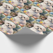 マルチーズドッグとイースターエッグホリデイ ラッピングペーパー (角)