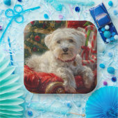 マルチーズドッグクリスマスフェスティバル ペーパープレート (パーティー)