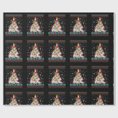 マルチーズドッグクリスマスライト醜いクリスマス汗 ラッピングペーパー (フラット)