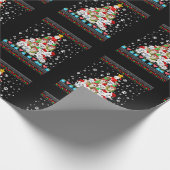 マルチーズドッグクリスマスライト醜いクリスマス汗 ラッピングペーパー (角)