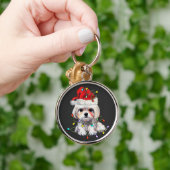 マルチーズドッグクリスマス、クリスマスマルチーズドッグ キーホルダー (手)