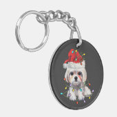 マルチーズドッグクリスマス、クリスマスマルチーズドッグ キーホルダー (正面左)