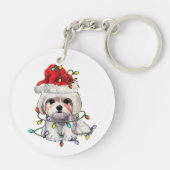 マルチーズドッグクリスマス、クリスマスマルチーズドッグ キーホルダー (裏面)