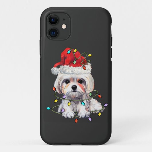 マルチーズドッグクリスマス、クリスマスマルチーズドッグ Case-Mate iPhoneケース (裏面)