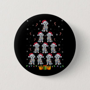 マルチーズドッグサンタハットクリスマスライツメンズウィメンズキリスト 缶バッジ