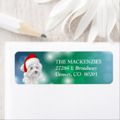 マルチーズドッグサンタハット差出人住所 ラベル (インサイチュ)