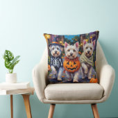 マルチーズドッグズトリックまたは治療ハロウィーンコスチューム クッション (椅子)