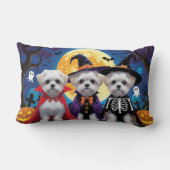 マルチーズドッグズパンプキンハロウィンおもしろい ランバークッション (裏面)