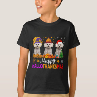 マルチーズドッグハロウィーンクリスマスハロサンクスハロサンクスマス1 Tシャツ