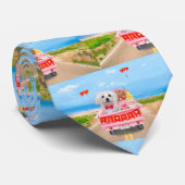 マルチーズドッグバレンタインデートラック ネクタイ (ロール)