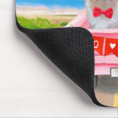 マルチーズドッグバレンタインデートラック マウスパッド (コーナー)