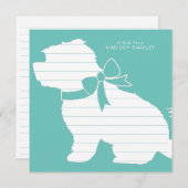 マルチーズドッグパピーショートヘアテディベア サンキューカード (正面/裏面)