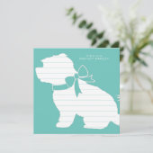 マルチーズドッグパピーショートヘアテディベア サンキューカード (スタンド正面)