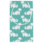 マルチーズドッグパピーショートヘアテディベア スモールペーパーバッグ (裏面)