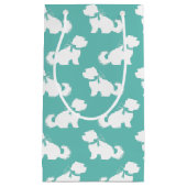 マルチーズドッグパピーショートヘアテディベア スモールペーパーバッグ (正面)