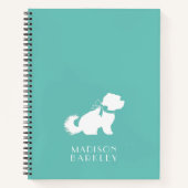 マルチーズドッグパピーショートヘアテディベア ノートブック (正面)