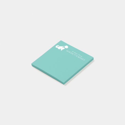 マルチーズドッグパピーショートヘアテディベア ポストイット (アングル)