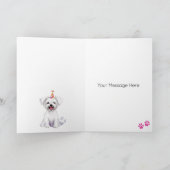 マルチーズドッグパーソナライズされたハッピーバースデー カード (内部)